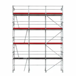 Plettac SL 70/100 Fassadengerüst Set mit Stahlboden, Leiter 78 m²