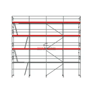 Plettac SL 70/100 Fassadengerüst Set mit Stahlboden, Leiter 104 m²