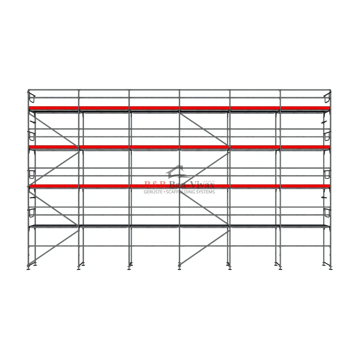 Plettac SL 70/100 Fassadengerüst Set mit Stahlboden 156 m²