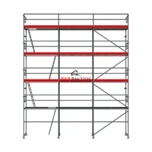 Plettac SL 70/100 Fassadengerüst Set mit Stahlboden, Leiter 78 m²